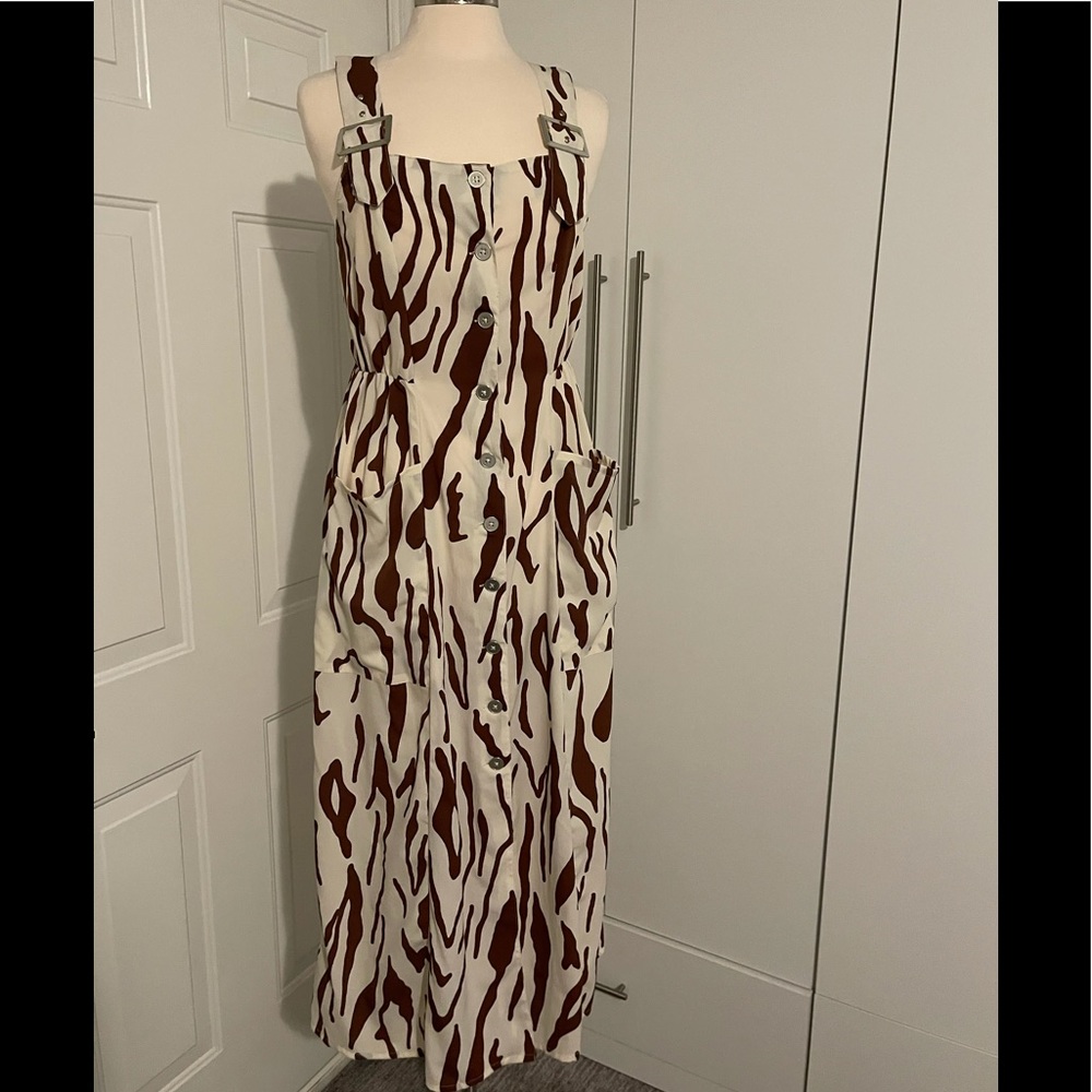 ASOS BROWN AND CREAM ANIMAL PRINT DRESS